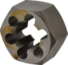 Interstate - 1-16 UNS Thread, 1-13/16" Hex, Right Hand Thread, Hex Rethreading Die - Carbon Steel, 1" Thick - Exact Tooling