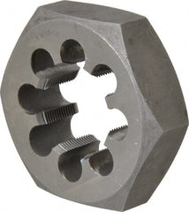 Interstate - 1-9/16 - 18 UNEF Thread, 3-1/8" Hex, Right Hand Thread, Hex Rethreading Die - Carbon Steel, 1" Thick - Exact Tooling
