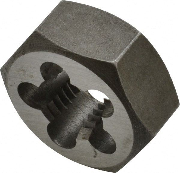 Interstate - 1/2-16 UNS Thread, 1-1/16" Hex, Right Hand Thread, Hex Rethreading Die - Carbon Steel, 1/2" Thick - Exact Tooling