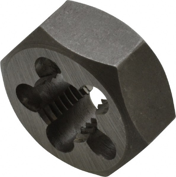 Interstate - 1/2-18 UNS Thread, 1-1/16" Hex, Right Hand Thread, Hex Rethreading Die - Carbon Steel, 1/2" Thick - Exact Tooling