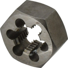 Interstate - 11/16-12 UNS Thread, 1-7/16" Hex, Right Hand Thread, Hex Rethreading Die - Carbon Steel, 3/4" Thick - Exact Tooling