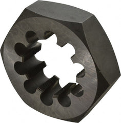 Interstate - 2-1/2 - 16 UNS Thread, 4-1/2" Hex, Right Hand Thread, Hex Rethreading Die - Carbon Steel, 1-1/2" Thick - Exact Tooling