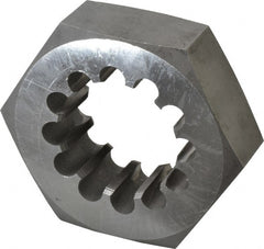 Interstate - 2-1/2 - 18 UNS Thread, 4-1/2" Hex, Right Hand Thread, Hex Rethreading Die - Carbon Steel, 1-1/2" Thick - Exact Tooling