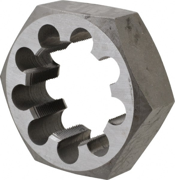 Interstate - 2-1/4 - 16 UNS Thread, 3-1/2" Hex, Right Hand Thread, Hex Rethreading Die - Carbon Steel, 1-1/4" Thick - Exact Tooling