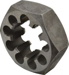 Interstate - 2-1/8 - 12 UNS Thread, 3-1/2" Hex, Right Hand Thread, Hex Rethreading Die - Carbon Steel, 1-1/4" Thick - Exact Tooling