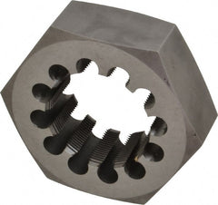 Interstate - 2-5/8 - 12 UNS Thread, 4-1/2" Hex, Right Hand Thread, Hex Rethreading Die - Carbon Steel, 1-5/8" Thick - Exact Tooling