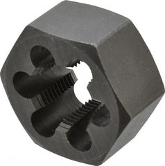 Interstate - 3/4-18 UNS Thread, 1-7/16" Hex, Right Hand Thread, Hex Rethreading Die - Carbon Steel, 3/4" Thick - Exact Tooling