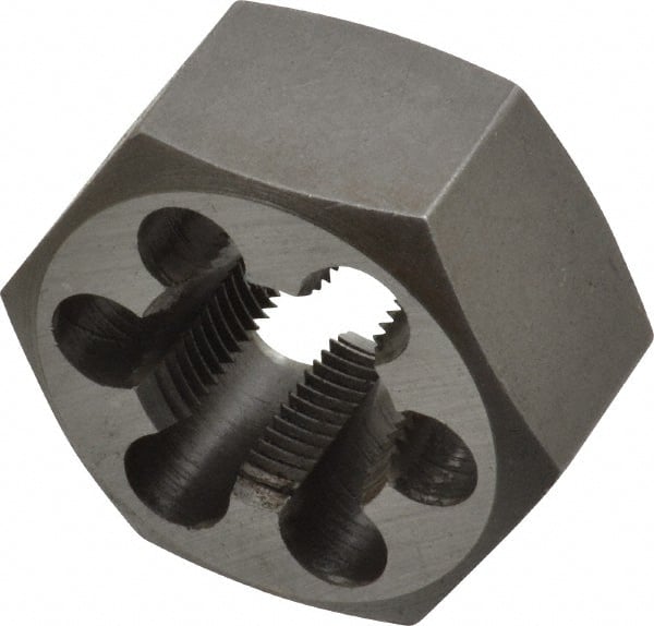 Interstate - 3/4-20 UNEF Thread, 1-7/16" Hex, Right Hand Thread, Hex Rethreading Die - Carbon Steel, 3/4" Thick - Exact Tooling