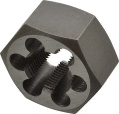 Interstate - 3/4-20 UNEF Thread, 1-7/16" Hex, Right Hand Thread, Hex Rethreading Die - Carbon Steel, 3/4" Thick - Exact Tooling