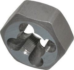 Interstate - 3/8-40 UNS Thread, 25/32" Hex, Right Hand Thread, Hex Rethreading Die - Carbon Steel, 3/8" Thick - Exact Tooling