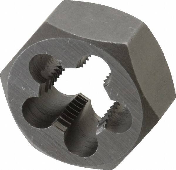 Interstate - 5/8-16 UNS Thread, 1-1/4" Hex, Right Hand Thread, Hex Rethreading Die - Carbon Steel, 5/8" Thick - Exact Tooling