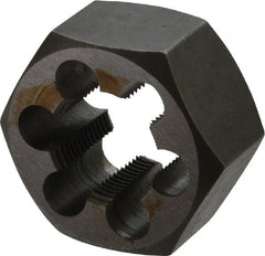 Interstate - 7/8-18 UNS Thread, 1-5/8" Hex, Right Hand Thread, Hex Rethreading Die - Carbon Steel, 7/8" Thick - Exact Tooling