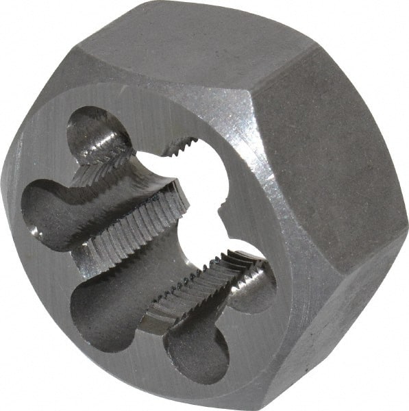 Interstate - 7/8-20 UNEF Thread, 1-5/8" Hex, Right Hand Thread, Hex Rethreading Die - Carbon Steel, 7/8" Thick - Exact Tooling