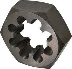 Interstate - 2-12 UNS Thread, 3-1/2" Hex, Left Hand Thread, Hex Rethreading Die - Carbon Steel, 1-1/4" Thick - Exact Tooling