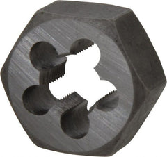 Interstate - M12x1.00 Metric Fine Thread, 1-1/16" Hex, Right Hand Thread, Hex Rethreading Die - Carbon Steel, 1/2" Thick - Exact Tooling