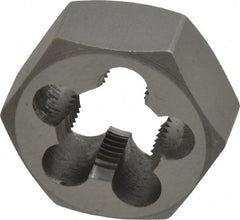 Interstate - M14x1.25 Metric Fine Thread, 1-1/16" Hex, Right Hand Thread, Hex Rethreading Die - Carbon Steel, 1/2" Thick - Exact Tooling