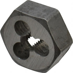 Interstate - M4x0.75 Metric Special Thread, 19/32" Hex, Right Hand Thread, Hex Rethreading Die - Carbon Steel, 1/4" Thick - Exact Tooling