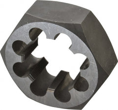 Interstate - M48x1.50 Metric Fine Thread, 3-1/8" Hex, Right Hand Thread, Hex Rethreading Die - Carbon Steel, 1-1/4" Thick - Exact Tooling