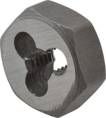 Interstate - M5x0.90 Metric Special Thread, 19/32" Hex, Right Hand Thread, Hex Rethreading Die - Carbon Steel, 1/4" Thick - Exact Tooling