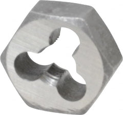 Interstate - M6x0.75 Metric Fine Thread, 19/32" Hex, Right Hand Thread, Hex Rethreading Die - Carbon Steel, 1/4" Thick - Exact Tooling