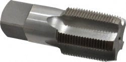 Interstate - 1-1/4 - 11-1/2 NPT Thread, 5 Flute Standard Pipe Tap - 4" OAL, 1-5/16" Shank Diam, Bright Finish, Carbon Steel - Exact Tooling