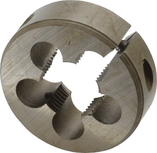 Interstate - 3/8-19 BSPT Thread, Round Pipe Die - 1-1/2" Outside Diam, High Speed Steel - Exact Tooling