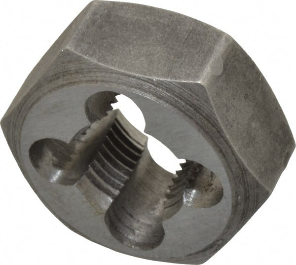 Interstate - 1/8-28 BSPP Thread, Hex Pipe Die - 1-1/16" Outside Diam, Carbon Steel - Exact Tooling