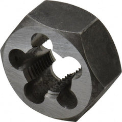 Interstate - 3/8-19 BSPP Thread, Hex Pipe Die - 1-7/16" Outside Diam, Carbon Steel - Exact Tooling