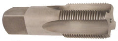 Interstate - 5/8-14" BSPP, 4 Flutes, Plug Chamfer, Bright Finish, High Speed Steel British Standard Pipe Tap - 0.6875" Shank Diam, 0.515" Square Size, 3-1/8" Overall Length - Exact Tooling