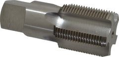 Interstate - 1-1/4 - 11" BSPP, 5 Flutes, Plug Chamfer, Bright Finish, High Speed Steel British Standard Pipe Tap - 1.3125" Shank Diam, 0.984" Square Size, 4" Overall Length - Exact Tooling