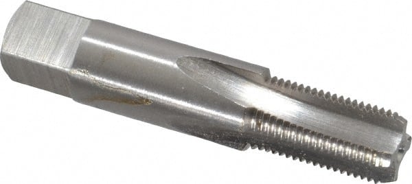 Interstate - 1/8-28" BSPP, 4 Flutes, Plug Chamfer, Bright Finish, High Speed Steel British Standard Pipe Tap - 0.4375" Shank Diam, 0.328" Square Size, 2-1/8" Overall Length - Exact Tooling