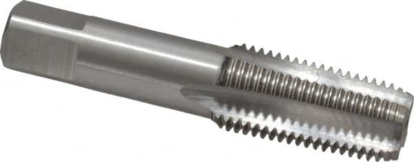 Interstate - 1/4-19" BSPT, 4 Flutes, Bottoming Chamfer, Bright Finish, High Speed Steel British Standard Pipe Tap - 0.5625" Shank Diam, 0.421" Square Size, 2-7/16" Overall Length - Exact Tooling