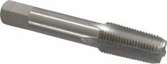 Interstate - 1/8-28" BSPT, 4 Flutes, Bottoming Chamfer, Bright Finish, High Speed Steel British Standard Pipe Tap - 0.4375" Shank Diam, 0.328" Square Size, 2-1/8" Overall Length - Exact Tooling