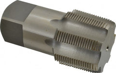 Interstate - 2-11" BSPT, 7 Flutes, Bottoming Chamfer, Bright Finish, High Speed Steel British Standard Pipe Tap - 1.875" Shank Diam, 1.406" Square Size, 4-1/2" Overall Length - Exact Tooling