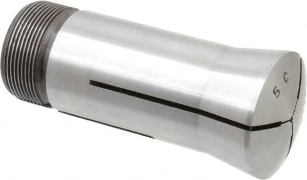 Lyndex - 1/16 Inch 5C Round Collet - 3.27 Inch Overall Length, 1.041-24 Internal Thread Size, Steel, 0.0007 Inch TIR - Exact Tooling