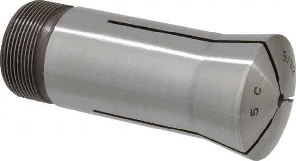 Lyndex - 5/32 Inch 5C Round Collet - 3.27 Inch Overall Length, 1.041-24 Internal Thread Size, Steel, 0.0007 Inch TIR - Exact Tooling