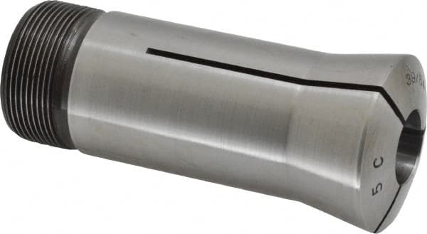 Lyndex - 39/64 Inch 5C Round Collet - 3.27 Inch Overall Length, 1.041-24 Internal Thread Size, Steel, 0.0011 Inch TIR - Exact Tooling