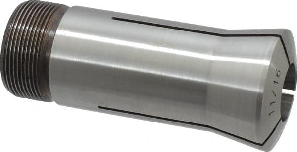Lyndex - 11/16 Inch 5C Round Collet - 3.27 Inch Overall Length, 1.041-24 Internal Thread Size, Steel, 0.0011 Inch TIR - Exact Tooling
