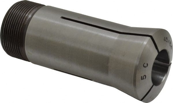Lyndex - 45/64 Inch 5C Round Collet - 3.27 Inch Overall Length, 1.041-24 Internal Thread Size, Steel, 0.0011 Inch TIR - Exact Tooling