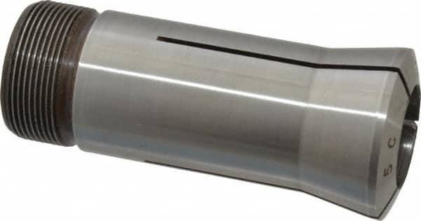 Lyndex - 7/8 Inch 5C Round Collet - 3.27 Inch Overall Length, 1.041-24 Internal Thread Size, Steel, 0.0011 Inch TIR - Exact Tooling