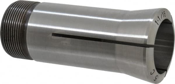 Lyndex - 1-1/16 Inch 5C Round Collet - 3.27 Inch Overall Length, 1.041-24 Internal Thread Size, Steel, 0.0011 Inch TIR - Exact Tooling