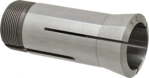 Lyndex - 1-5/64 Inch 5C Round Collet - 3.27 Inch Overall Length, 1.041-24 Internal Thread Size, Steel, 0.0011 Inch TIR - Exact Tooling