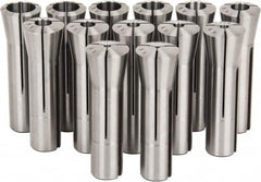 Lyndex - 13 Piece, 1/8" to 7/8" Capacity, R8 Collet Set - Increments of 1/16 Inch - Exact Tooling