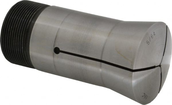 Lyndex - 5/64 Inch 16C Round Collet - 1-11/16 - 20 Internal Thread, M47.50 x 1.75 External Thread, 4.31 Inch Overall Length, 0.0007 Inch TIR - Exact Tooling