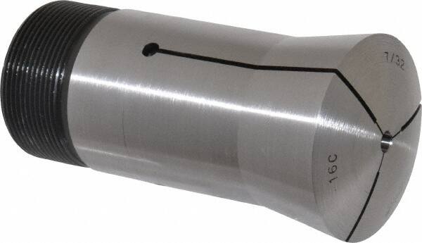 Lyndex - 7/32 Inch 16C Round Collet - 1-11/16 - 20 Internal Thread, M47.50 x 1.75 External Thread, 4.31 Inch Overall Length, 0.0007 Inch TIR - Exact Tooling