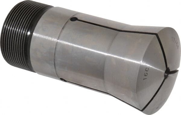 Lyndex - 17/64 Inch 16C Round Collet - 1-11/16 - 20 Internal Thread, M47.50 x 1.75 External Thread, 4.31 Inch Overall Length, 0.0007 Inch TIR - Exact Tooling