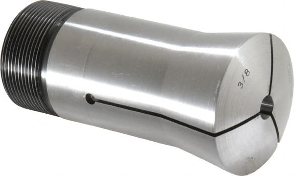 Lyndex - 3/8 Inch 16C Round Collet - 1-11/16 - 20 Internal Thread, M47.50 x 1.75 External Thread, 4.31 Inch Overall Length, 0.0007 Inch TIR - Exact Tooling