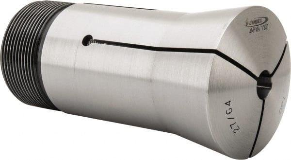 Lyndex - 27/64 Inch 16C Round Collet - 1-11/16 - 20 Internal Thread, M47.50 x 1.75 External Thread, 4.31 Inch Overall Length, 0.0011 Inch TIR - Exact Tooling
