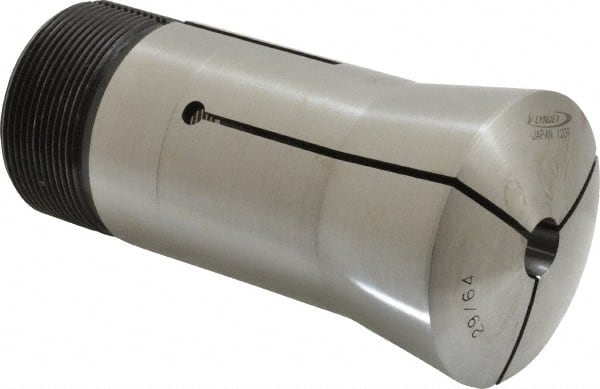 Lyndex - 29/64 Inch 16C Round Collet - 1-11/16 - 20 Internal Thread, M47.50 x 1.75 External Thread, 4.31 Inch Overall Length, 0.0011 Inch TIR - Exact Tooling