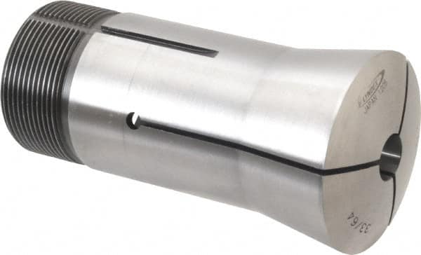 Lyndex - 33/64 Inch 16C Round Collet - 1-11/16 - 20 Internal Thread, M47.50 x 1.75 External Thread, 4.31 Inch Overall Length, 0.0011 Inch TIR - Exact Tooling